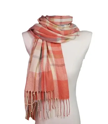 Wander Agio Women's Fashion Scarves Long Shawl Winter Thick Warm Knit Large Plaid Scarf - 4
