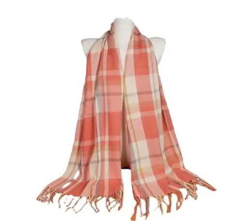 Wander Agio Women's Fashion Scarves Long Shawl Winter Thick Warm Knit Large Plaid Scarf - 5