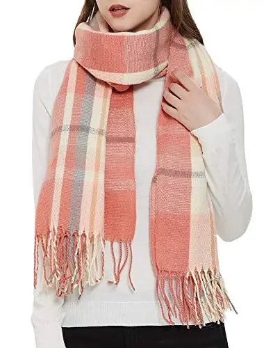 Wander Agio Women's Fashion Long Shawl Big Grid Winter Warm Lattice Large Scarf - WANDER