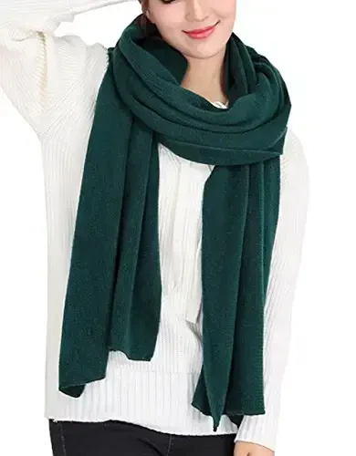 Wander Agio Women's Warm Scarves Long Shawl Winter Warm Large Scarf Pure Color - WANDER AGIO