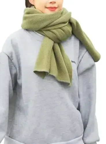 Wander Agio Women's Warm Scarves Long Shawl Winter Warm Large Scarf Pure Color - WANDER AGIO