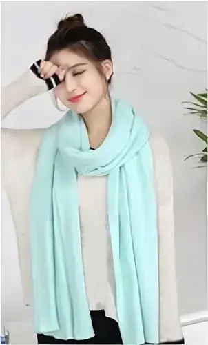 Wander Agio Women's Warm Scarves Long Shawl Winter Warm Large Scarf Pure Color - 3