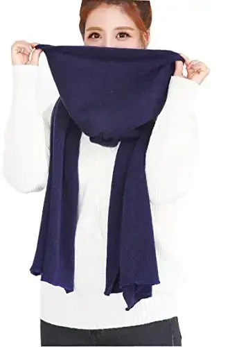 Wander Agio Women's Warm Scarves Long Shawl Winter Warm Large Scarf Pure Color - 1