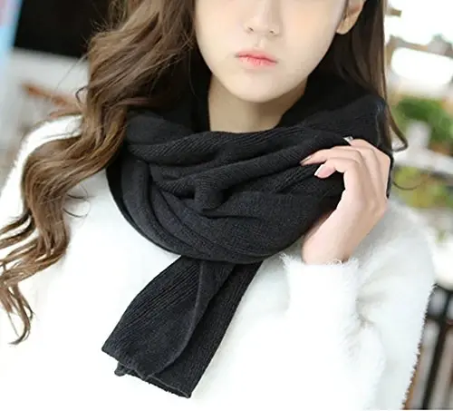 Wander Agio Women's Warm Scarves Long Shawl Winter Warm Large Scarf Pure Color - 8