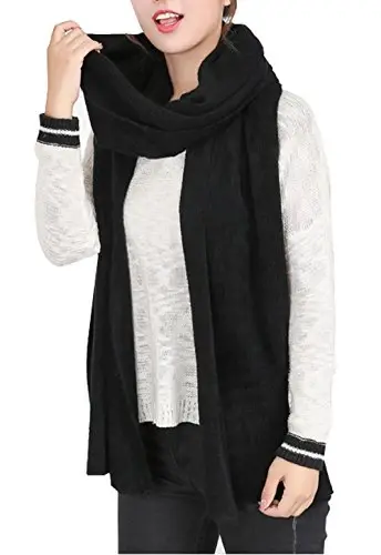 Wander Agio Women's Warm Scarves Long Shawl Winter Warm Large Scarf Pure Color 