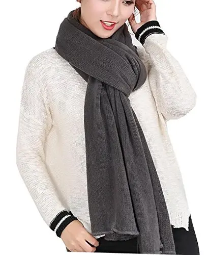 Wander Agio Women's Warm Scarves Long Shawl Winter Warm Large Scarf Pure Color 