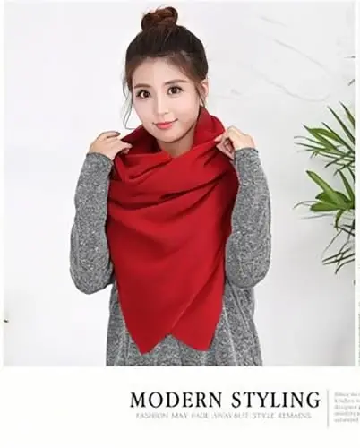 Wander Agio Women's Warm Scarves Long Shawl Winter Warm Large Scarf Pure Color - 8