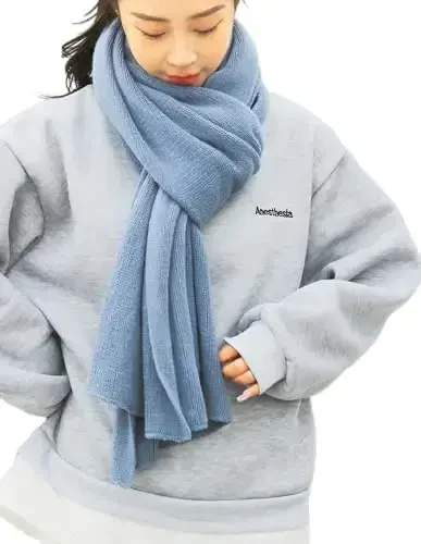 Wander Agio Women's Warm Scarves Long Shawl Winter Warm Large Scarf Pure Color 