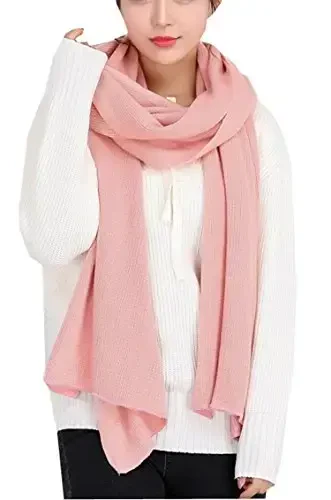 Wander Agio Women's Warm Scarves Long Shawl Winter Warm Large Scarf Pure Color - WANDER AGIO