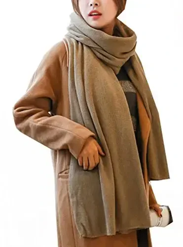 Wander Agio Womens Warm Winter Infinity Scarves Set Blanket Scarf Pure Color - Wander Agio