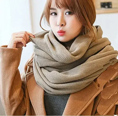 Wander Agio Womens Warm Winter Infinity Scarves Set Blanket Scarf Pure Color - Wander Agio (1)