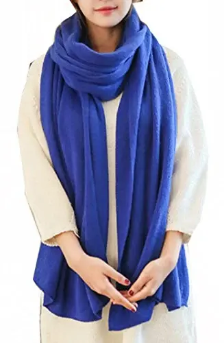 Wander Agio Womens Warm Winter Infinity Scarves Set Blanket Scarf Pure Color - 1