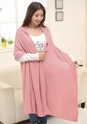 Wander Agio Womens Warm Winter Infinity Scarves Set Blanket Scarf Pure Color - Wander Agio (1)