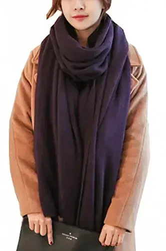 Wander Agio Womens Warm Winter Infinity Scarves Set Blanket Scarf Pure Color - Wander Agio