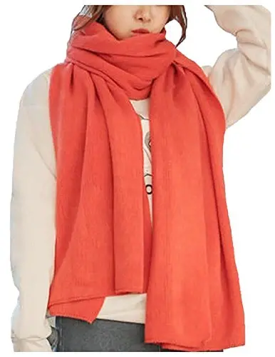 Wander Agio Womens Warm Winter Infinity Scarves Set Blanket Scarf Pure Color - 1