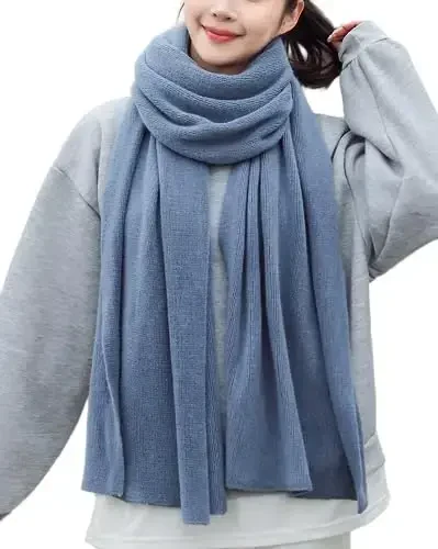 Wander Agio Womens Warm Winter Infinity Scarves Set Blanket Scarf Pure Color - 1