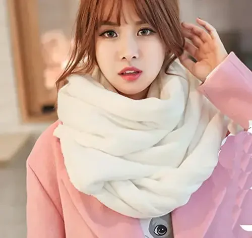 Wander Agio Womens Warm Winter Infinity Scarves Set Blanket Scarf Pure Color - 4