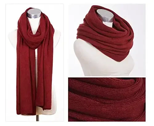 Wander Agio Womens Warm Winter Infinity Scarves Set Blanket Scarf Pure Color - Wander Agio (1)