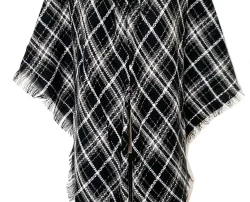 Wander Agio Womens Warm Long Shawl Winter Wraps Large Scarves Knit CasModazoneere Feel Plaid Triangle Scarf - 4