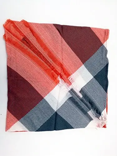 Wander Agio Womens Warm Long Shawl Winter Wraps Large Scarves Knit CasModazoneere Feel Plaid Triangle Scarf - 4