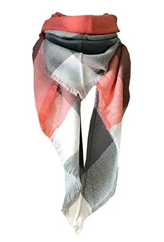 Wander Agio Womens Warm Long Shawl Winter Wraps Large Scarves Knit CasModazoneere Feel Plaid Triangle Scarf - 1