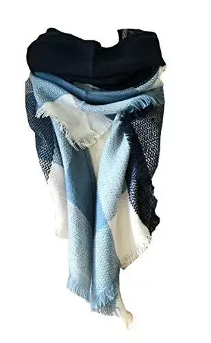 Wander Agio Womens Warm Long Shawl Winter Wraps Large Scarves Knit CasModazoneere Feel Plaid Triangle Scarf - WANDER
