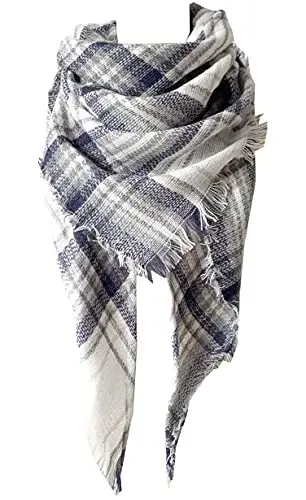 Wander Agio Womens Warm Long Shawl Winter Wraps Large Scarves Knit CasModazoneere Feel Plaid Triangle Scarf - 1