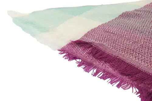 Wander Agio Womens Warm Long Shawl Winter Wraps Large Scarves Knit CasModazoneere Feel Plaid Triangle Scarf - 4