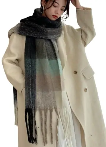 Wander Agio Winter Women Warm Scarf Long Shawl Large Scarves Cold Weather Thick Blanket Scarfs Colorful Plaid - 1