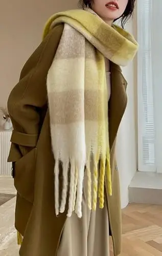 Wander Agio Winter Women Warm Scarf Long Shawl Large Scarves Cold Weather Thick Blanket Scarfs Colorful Plaid - 2