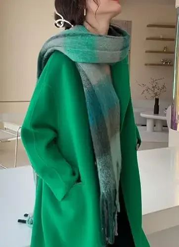 Wander Agio Winter Women Warm Scarf Long Shawl Large Scarves Cold Weather Thick Blanket Scarfs Colorful Plaid - 3