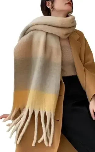 Wander Agio Winter Women Warm Scarf Long Shawl Large Scarves Cold Weather Thick Blanket Scarfs Colorful Plaid - 1