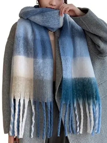 Wander Agio Winter Women Warm Scarf Long Shawl Large Scarves Cold Weather Thick Blanket Scarfs Colorful Plaid - 1