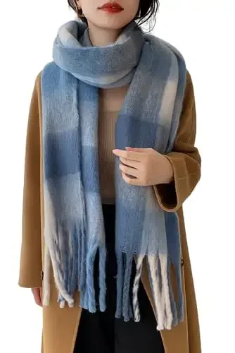 Wander Agio Winter Women Warm Scarf Long Shawl Large Scarves Cold Weather Thick Blanket Scarfs Colorful Plaid - WANDER AGIO