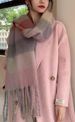 Wander Agio Winter Women Warm Scarf Long Shawl Large Scarves Cold Weather Thick Blanket Scarfs Colorful Plaid - 3