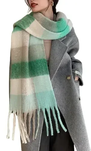 Wander Agio Winter Women Warm Scarf Long Shawl Large Scarves Cold Weather Thick Blanket Scarfs Colorful Plaid 