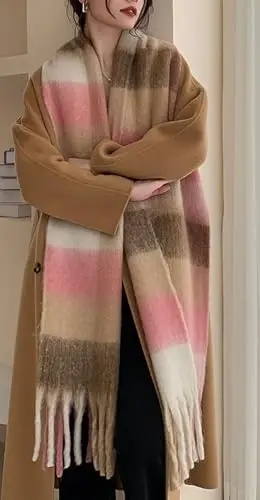 Wander Agio Winter Women Warm Scarf Long Shawl Large Scarves Cold Weather Thick Blanket Scarfs Colorful Plaid - WANDER AGIO (1)