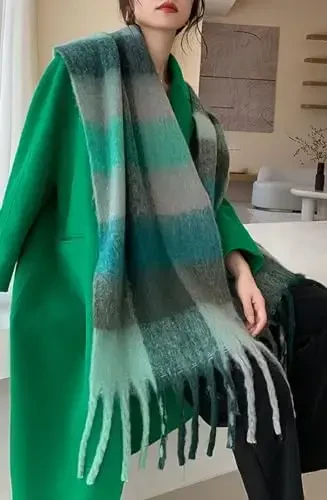 Wander Agio Qishki Ayollar Iliq Sharf Uzun Ro'mol Katta Sharflar Sovuq Havo Qalin Ko'rpa Sharflari Rangli Katak - WANDER (1)