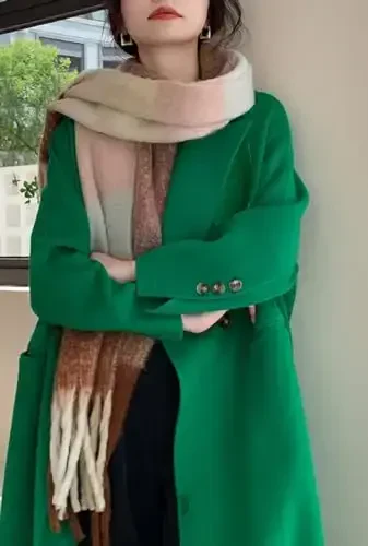 Wander Agio Qishki Ayollar Issiq Sharf Uzun Ro'mol Katta Sharflar Sovuq Ob-Havo Qalin Adyol Sharflari Rangli Katak - 4