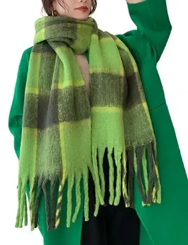 Wander Agio Qishki Ayollar Issiq Sharf Uzun Shol Katta Sharflar Sovuq Ob-Havo Qalin Adyol Sharflari Rangli Plaid - 1