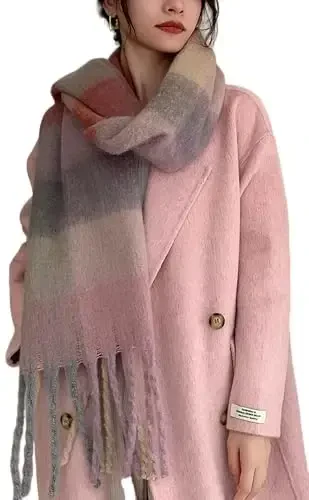 Wander Agio Winter Women Warm Scarf Long Shawl Large Scarves Cold Weather Thick Blanket Scarfs Colorful Plaid - 1