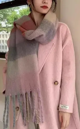 Wander Agio Winter Women Warm Scarf Long Shawl Large Scarves Cold Weather Thick Blanket Scarfs Colorful Plaid - 3