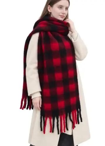 Wander Agio Winter Women Warm Scarf Long Shawl Large Scarves Cold Weather Thick Blanket Scarfs Colorful Plaid - Wander Agio
