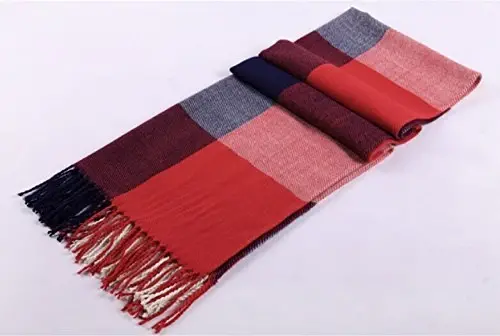 Wander Agio Women's Fashion Long Shawl Big Grid Winter Warm Lattice Large Scarf - WANDER (1)