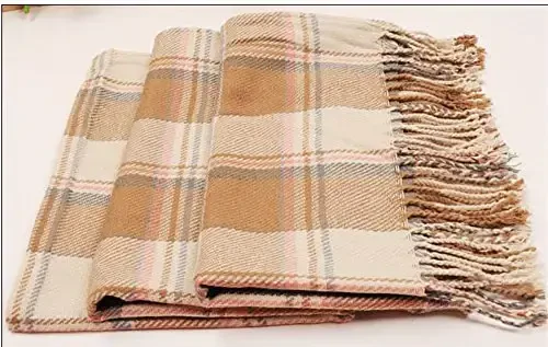 Wander Agio Women's Fashion Long Shawl Big Grid Winter Warm Lattice Large Scarf - WANDER (1)