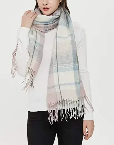 Wander Agio Women's Fashion Long Shawl Big Grid Winter Warm Lattice Large Scarf - 3