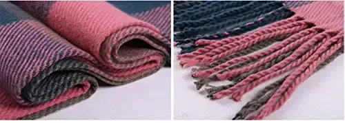 Wander Agio Women's Fashion Long Shawl Big Grid Winter Warm Lattice Large Scarf - 6