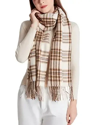 Wander Agio Women's Fashion Long Shawl Big Grid Winter Warm Lattice Large Scarf - WANDER