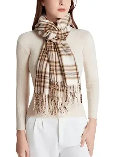 Wander Agio Women's Fashion Long Shawl Big Grid Winter Warm Lattice Large Scarf - 2