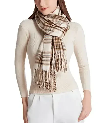 Wander Agio Women's Fashion Long Shawl Big Grid Winter Warm Lattice Large Scarf - 3